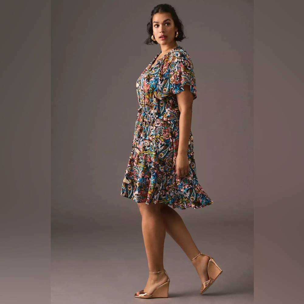 Anthropologie Robin Tiered Mini Dress 100% Viscose